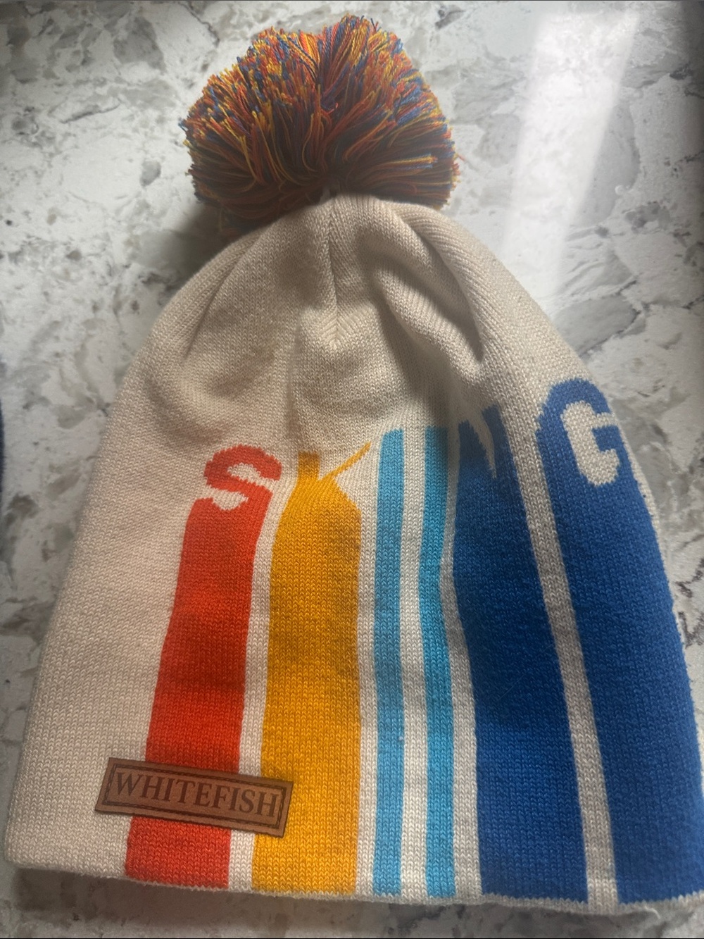 Skiing WHITEFISH beanie.